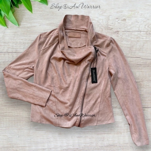 BlankNYC NWT blush rose faux suede spring draped jacket *shop@iamwarrior - Picture 7 of 13